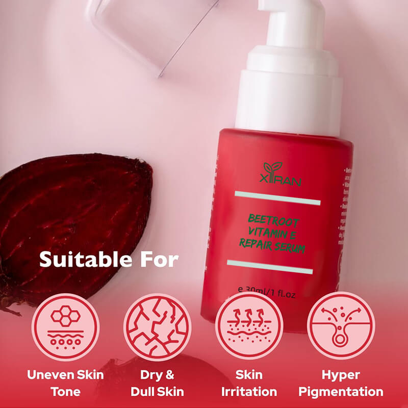 private label beetroot vitamin e repair serum with rosehip oil